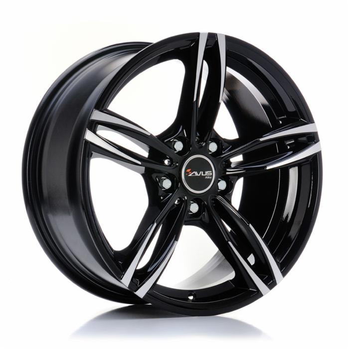 Cerchi in lega AVUS modello AC-MB3 finitura BLACK POLISHED dimensione 8x18
