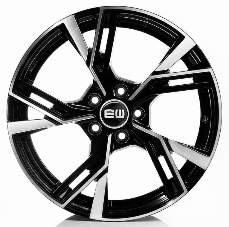 Cerchi in lega ELITE modello EW16-8018 finitura BLACK POLISH dimensione 8x18