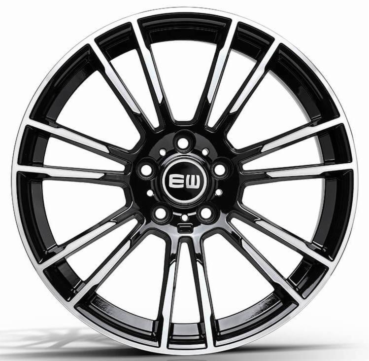 Cerchi in lega ELITE modello EW01-8017 finitura BLACK POLISH dimensione 8,0x17