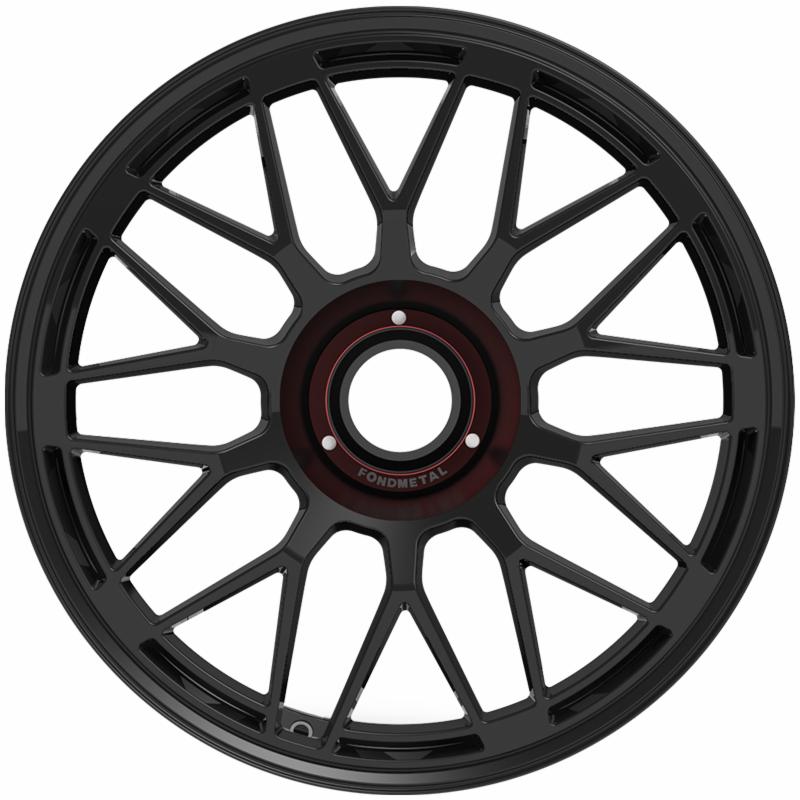 Cerchi in lega FONDMETAL modello 9EVOM MONODADO finitura GLOSSY BLACK dimensione 10,5x20