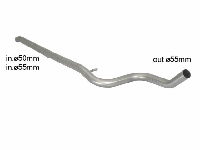 Tubo centrale Gr.N senza silenziatore inox - Linea maggiorata diametro 54 mm